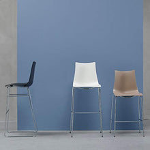 Scab Set 2 Design Zebra Tecnopolimero Sgabello con Seduta h. 65 cm Gambe cromate e scocca Color Lin