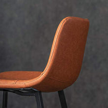 Sgabello Creativo Bar con Schienale, retrò Casa Opaca PU Pelle E Metallo Nero Sedia Gamba, Battuto Sbarra di Ferro Sedia caffè Alta,B Black,75cm