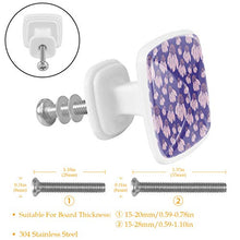 Fiore rosa viola (2) 4 PCS Pomelli per Porta, Pomolo per Mobile, Pomelli per Mobili con Viti, Maniglia per Armadietto, Pomelli per Porta, Pomelli per Cassetti per Porta, Armadio, Cassetto e Credenza