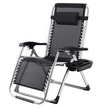 Sedia reclinabile pieghevole, sedia reclinabile regolabile lounge lounge patio con cuscino di supporto lombare e supporto tavolino 600lbs