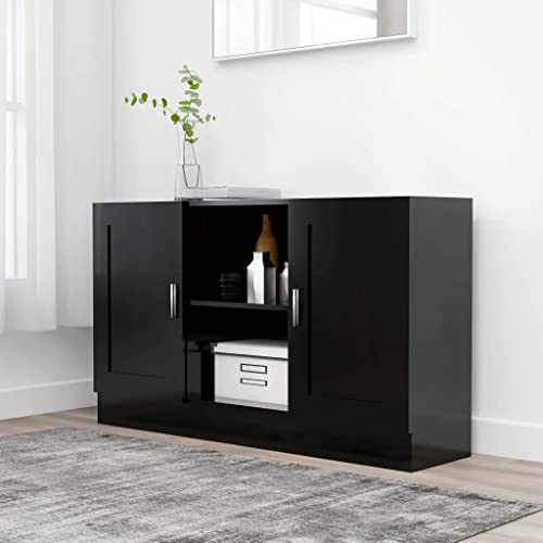 vidaXL Credenza Nera 120x30,5x70 cm in Truciolato