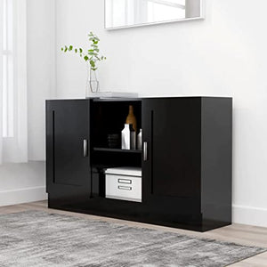 vidaXL Credenza Nera 120x30,5x70 cm in Truciolato