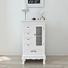 FZYHFA - Armadio con 5 cassetti e 2 ripiani in MDF + legno di pino 53 x 30,5 x 95,5 cm (L x l x A), colore: bianco