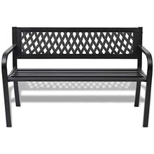 OUSEE Panchina da Giardino 118 cm in Acciaio Nera