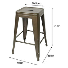 Sarah 4*Sgabello da Bar Stile Industriale,Sgabello Alto in Metallo Vintage,per Bar/Casa Sgabello Alto, Acciaio, Canna di Fucile, 61 * 40 * 40cm
