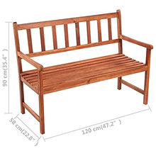 vidaXL Panca da Giardino con Cuscino 120 cm in Massello di Acacia