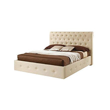 iperbriko Letto Matrimoniale c- Contenitore in Ecopelle Crema 180x223xh.120 cm