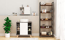 EUGAD Mobiletto Pensile da Bagno con Specchio Armadietto Bianco Lucido da Lavabo con Due Porte 55x14x36cm 0021WY