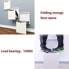 Sedile da vasca a muro per bagno,Sgabello da ingresso pieghevole per sostituzione scarpe,Sgabelli bassi in lega di alluminio sul muro di casa,Può sopportare 150 kg ( Color : Silver , Size : 43*41cm )