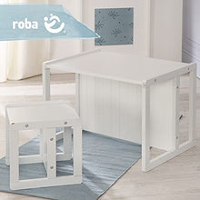 Roba Sgabello per Bambini in Stile Country, Utilizzabile, Girandolo, su Varie Posizioni e Quindi a 3 Diverse Altezze di Seduta, Legno Laccato Bianco