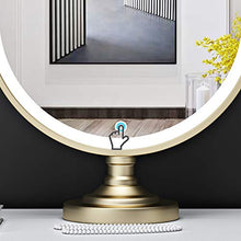 ZHAORU Specchi Cosmetici da Tavolo Specchio da Trucco Rotondo Specchio da Trucco con Luce a LED, luminosità Regolabile, per toeletta da Bagno