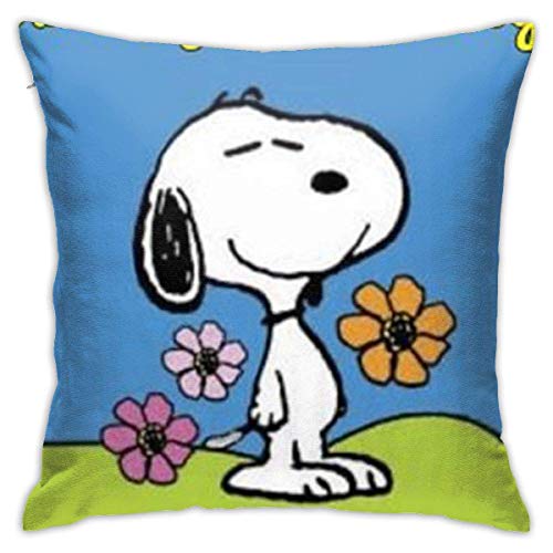 nxnx Snoopy Love Spring - Federa decorativa per cuscino da divano, 45,5 x 45,5 cm, motivo geometrico