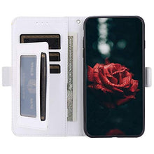 ikasus Cover Compatibile con Samsung Galaxy J7 2018 Custodia Motivo Floreale Custodia a Portafoglio in Pelle PU con Cavalletto e Custodia a Libro,Bianca