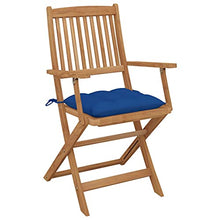 vidaXL Sedie da Giardino Pieghevoli 4pz con Cuscini Massello Acacia