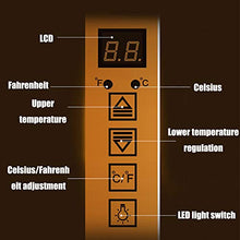 VIY Umidificatore per Sigari, Humidor, 12-23 °C, Display Digitale, 50 W, 38 Db, Illuminazione a LED, 25 L, Touch, 150 Sigari, Ripiani in Legno di Cedro, Nero