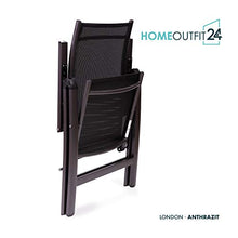 Homeoutfit24 London - Sedia da Giardino con Schienale Alto, Made in Europe, Premium Line, Poltrona pieghevole in Alluminio, 6 Pezzi, Antracite