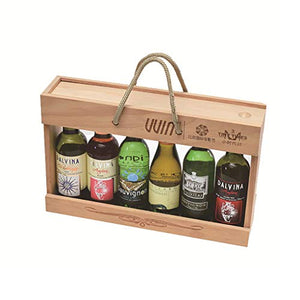 FPigSHS Porta Bottiglie da Vino Scatola da 6 Bottiglie in Legno massello Portabottiglie Multifunzione Pompa e Coperchio Coperchio Imballaggio Vino Rosso, 33 * 7.5 * 21 cm