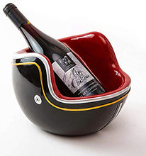 LUDI-VIN 5060388472092 Porta Bottiglia Casco Moto patinata di Resina Nero 25,2 x 18 x 18 cm