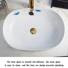 Lavabo Bianco Modello in Ceramica sopra Counter Basin per Aumentare Ovale Lavabo Bacino Bagno Lavabo Art Basin Home G
