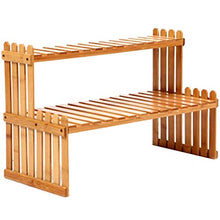 Binchil Scaffale a 2 strati in bambù a forma di KüChe spezie, in vetro, per decorare la casa e la scrivania