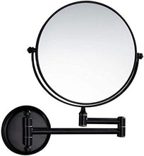LYHY Specchio cosmetico da Parete 3X Nero, Specchio ingranditore Girevole a 360 °, Specchio da Barba per Il Bagno,? Specchio cosmetico bifacciale da 20 cm, Specchio da Parete Pieghevole