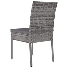 FAMIROSA Set da Pranzo da Giardino 3 pz in Polyrattan Grigio-5699