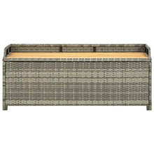 VidaXL - Panca portaoggetti da giardino, 120 cm, in resina intrecciata, colore: Grigio