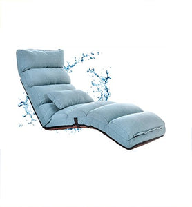 Pillow pillow Cuscini pieganti del sofà Pigro Comodi Morbidi di Colore Puro riempiti con Lo Schienale Regolabile Chaise 205cm (Colore : Blu, Dimensioni : 205cm)