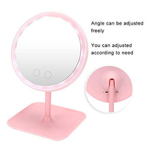 Specchio cosmetico a LED regolabile con ricarica USB, colore: rosa