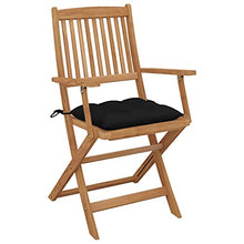 vidaXL Sedie da Giardino Pieghevoli 4 pz con Cuscini Massello d'Acacia