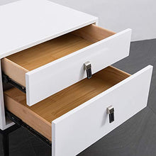 LSX-Comodino Comodino, Moderno e Minimalista Doppio cassetto Vernice Completa Camera da Letto Comodino armadietto Piccolo Spazio Contenitore Laterale, Adatto per: Soggiorno/Camera da Letto/Studio,