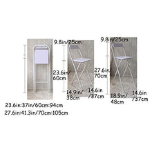 FACC Sedie da Bar Pieghevoli, Sgabelli da Bar Cucina, Sgabelli Alti da Esterno, Sgabello Alto Nero, con Schienale, Portata 120 kg, Sicurezza Antiscivolo, per Cucina, Pranzo, Soggiorno