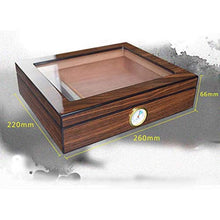 XZJJZ Sigaro Desktop Umidificatore con Vassoio di Vetro umidificatore - Cigar Legno di Cedro Fodera Copertura di Vetro Tetto apribile portasigarette Cigar Cabinet