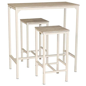 yelloo MOD. Brasil Set Tavolo e 2 SGABELLI Bar Arredamento H.96cm Cucina Beige