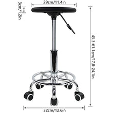 KKTONER PU Sgabello avvolgibile in schiuma con poggiapiedi Regolazione altezza Sgabello girevole Laboratorio SPA Sgabello da lavoro per tatuaggi per piccoli (nero)