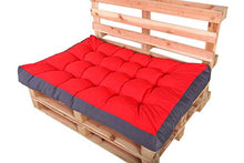 Chicreat Set di cuscini per arredi con pancali, Cuscino del sedile, 120 x 80 x 15 cm, Grigio Scuro/Rosso