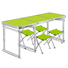 WNN-URG Pieghevoli Tavolo e sedie Set 4 Esterna Portatile di Campeggio di Picnic Tabella Buffet Wedding Cucina Colazione Bar Set Market Garden Partito dell'automobile al Coperto URG