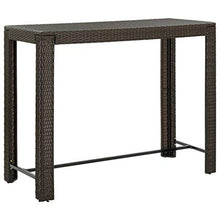 FAMIROSA Tavolo Bar da Giardino Marrone 140,5x60,5x110,5 cm Polyrattan