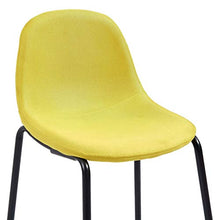 Tidyard Set 5 pz da Bar Design Moderno Alto in Tessuto Marrone/Giallo e Acciaio,Set Tavolo Rotondo e 4 Sedie da Bar Alti in Tessuto,Set Tavolo e Sedie da Cucina Design Moderno in Tessuto