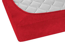 Biberna 0012344 Lenzuolo Frottee-Stretch (Altezza Materasso max. 22 cm) 1X 90X190 cm > 100X200 cm, Rosso