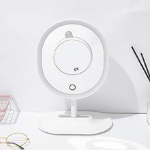 KANJJ-YU Portatile Specchio da Toilette, USB Ricaricabile Specchio da Toilette con 1X / 5 X Ingrandimento Touchscreen Dimmable LED for controsoffitto cosmetico di Trucco Specchio