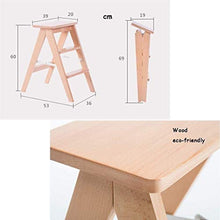 Mirui Sgabello Legno LaStep Sgabello Pieghevole in Legno Pedale Ladder 3 Passi, Cucina Ufficio Biblioteca Stair Chair/Climbing Ladder/Alto Sgabello, Cuscino Rimovibile (Size : Green)