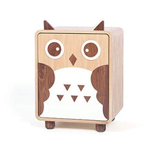 MMWYC Gufo Mobili Fumetto Solid Camera da Bambini Comodino for Bambini Legno Piccolo gabinetto Giocattolo Governo di immagazzinaggio dei Bambini, Naturale, 55 * 46,5 40cm *
