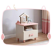 MMWYC Comodino Bambini Bagagli del Fumetto Locker Rosa Comodino Limita Mobili Cabinet Room semplici for Bambini, Rosa, 54 * 50 * 40 Centimetri (Color : Pink, Size : 54 * 50 * 40cm)