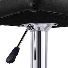 COSTWAY Set di 2 Sgabelli da Bar Moderno Girevole e Regolabile, Sgabello da Bar Quadrato Senza Braccioli, in Cuoio PU, Sedia da Bancone (Nero)