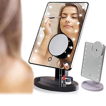 ADSE Specchio per Il Trucco Specchio per Il Trucco a LED con 22 luci a LED 180 °; Strumento cosmetico con ingrandimento 10X di Rotazione 29 Specchio da 17,5 cm