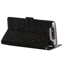 GIMTON Cover Galaxy A80, Antiurto Custodia in PU Pelle con Slot Carte e Cinturino da Polso per Samsung Galaxy A80, Magnetico Cover di Portafoglio, Nero