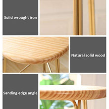 LWW Sgabelli, Sedia elegante casa arredi semplici in legno bar Sgabelli - Pub Sgabelli Cucina - sede di legno solido e Metal triangolo Base,45 cm,45 cm