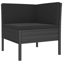 SKM Set Divani da Giardino 4 pz con Cuscini in Polyrattan Nero (29kg) Nero-6967