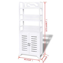 Xingshuoonline - Armadietto da bagno in legno, con 2 ante e 3 ripiani, bianco, 46 x 24 x 117,5 cm